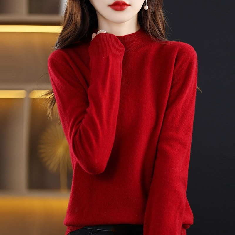 精巧裁ち 無地 カジュアル シンプル 長袖 ニット