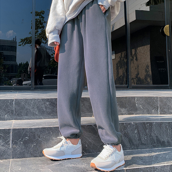 レディース 厚手 無地 カジュアル ジョガーパンツ