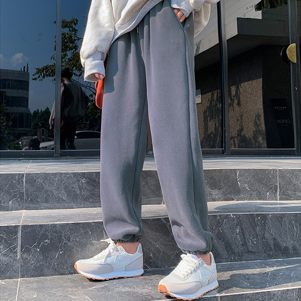 レディース 厚手 無地 カジュアル ジョガーパンツ