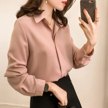 超人気 シンプル シフォン レディース シャツ