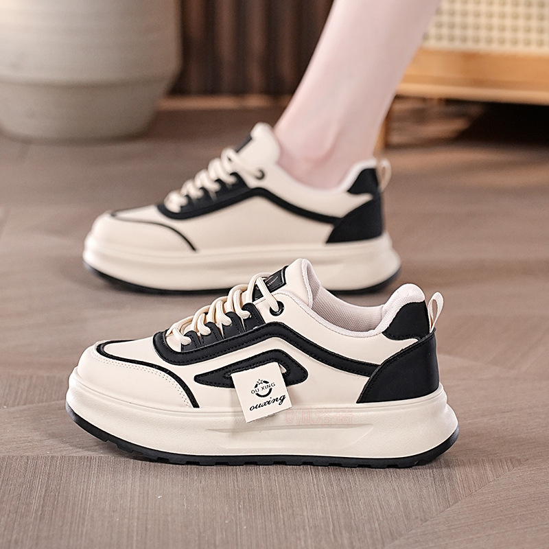 大人っぽく 厚底 幅広 レディース 配色 スニーカー