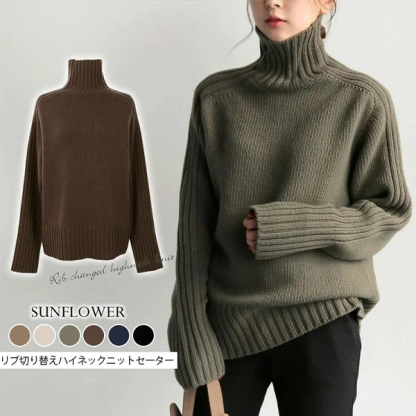 お洒落 長袖 レディース ハイネック セーター