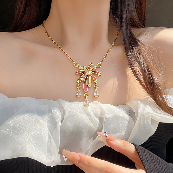 花火モチーフのエレガントネックレス