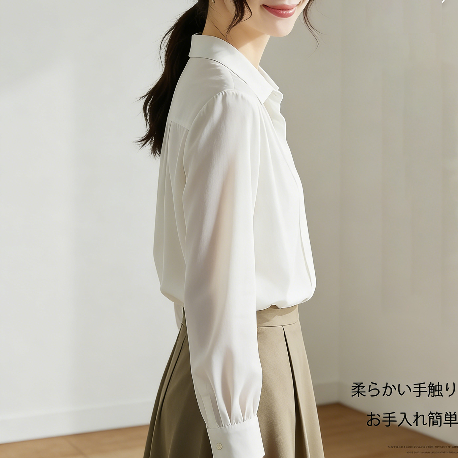 超人気 シンプル シフォン レディース シャツ