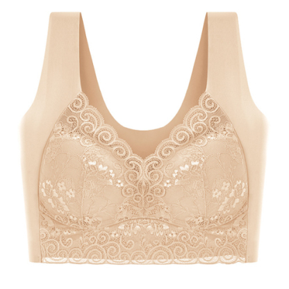 シンプル ノンワイヤー レース ブラジャー