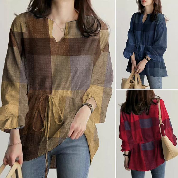 大注目 カジュアル シンプル パフ袖 ブラウス