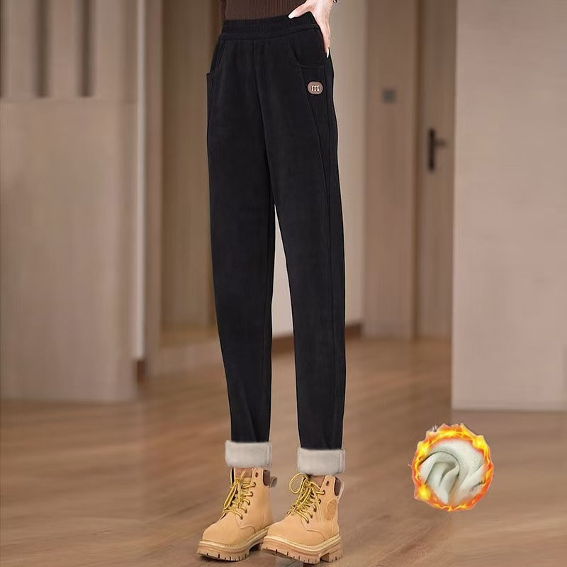 楽な着用 裏起毛 無地 カジュアル シンプル パンツ