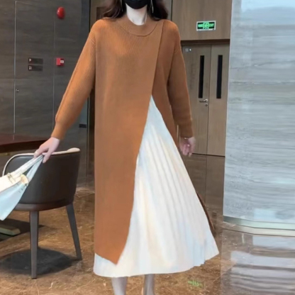 無地 ロング丈 レディース ファッション ニットワンピース