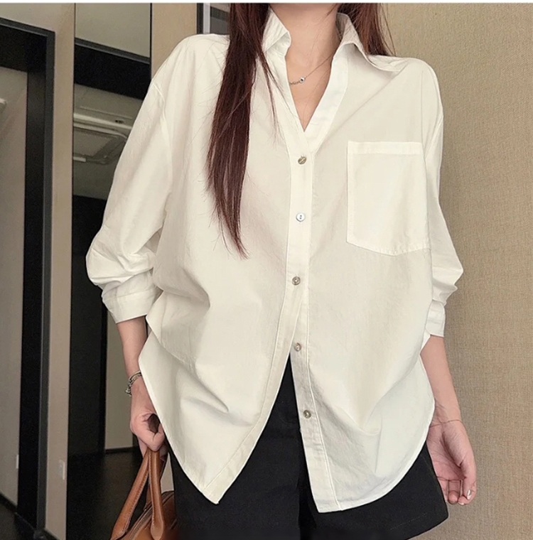 着回し力抜群 無地 スタイルアップ ホワイト シャツ