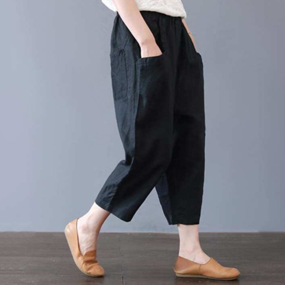 女っぽい レディース 無地 七分丈 ワイドパンツ