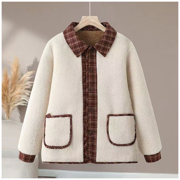 秋冬用 フェイク 配色 シェルパ ジャケット