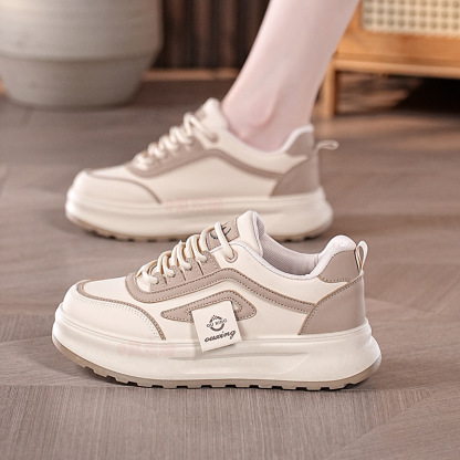 大人っぽく 厚底 幅広 レディース 配色 スニーカー