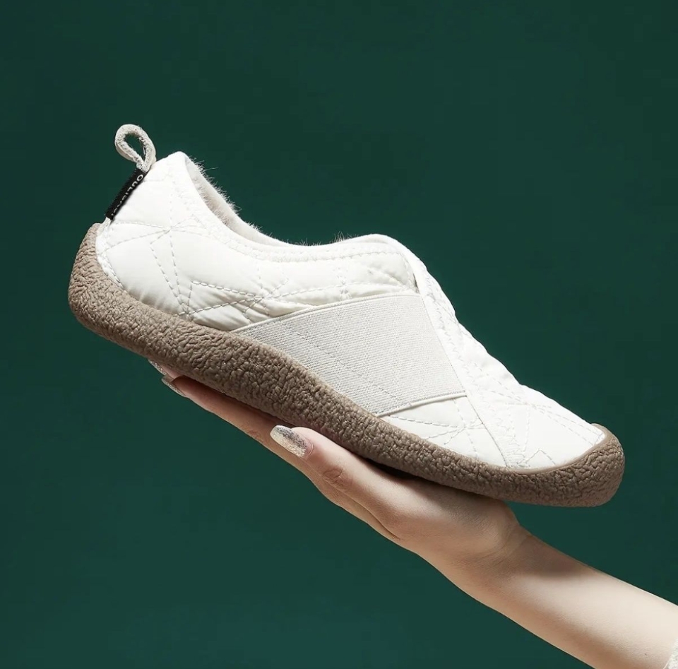 無地 カジュアル スリッポン 裏起毛 フラット スニーカー