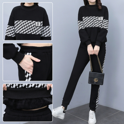 中綿入り ファッション ウエストス リミング スウェット セットアップ