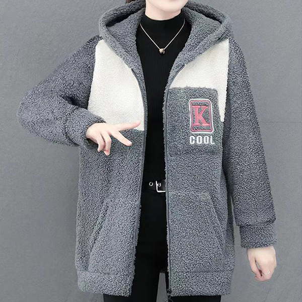 大好評 レディース フード付き 配色 ジャケット