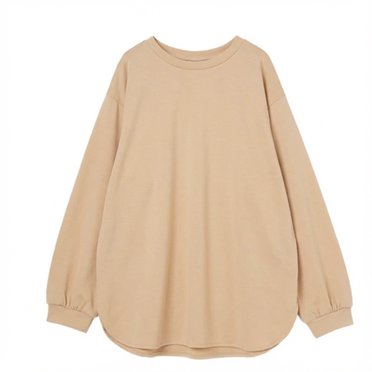 ベーシックカラー 丸襟 ロング スリーブ