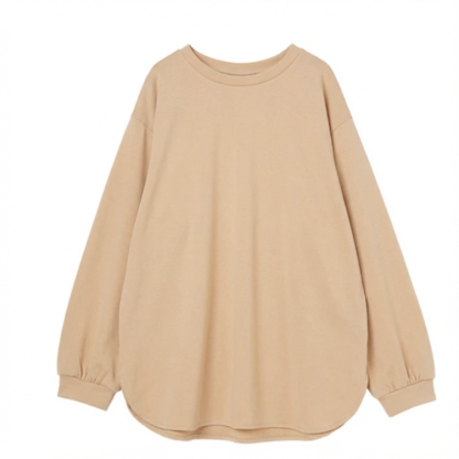 ベーシックカラー 丸襟 ロング スリーブ