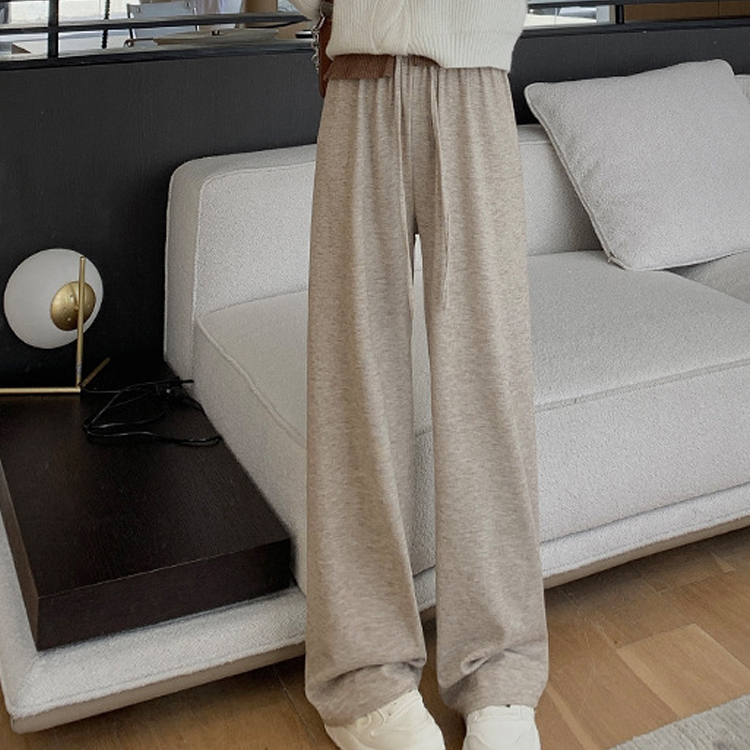 ふわふわ ソフト ウール スリム ストレート パンツ
