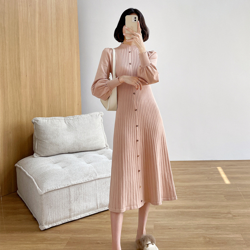 リブニットワンピース