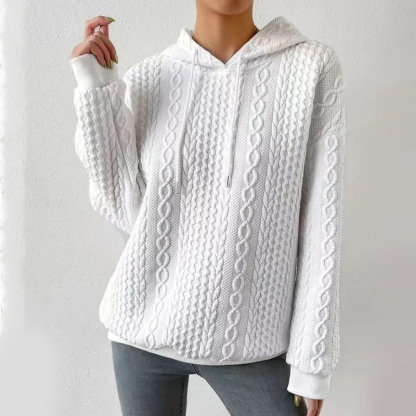 シンプルで百搭性高い フード付き レディース ニット・セーター