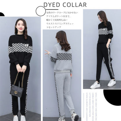 中綿入り ファッション ウエストス リミング スウェット セットアップ