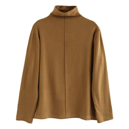 暖か ハイネック 無地 ハイネック カットソー