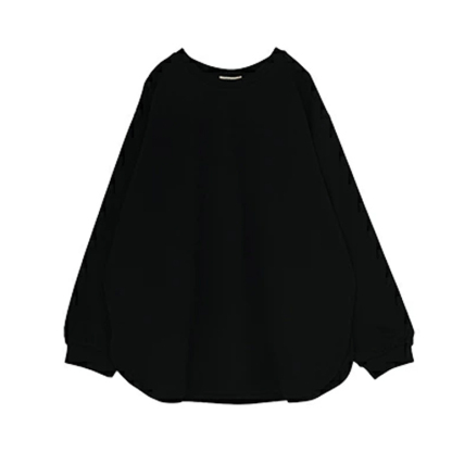 ベーシックカラー 丸襟 ロング スリーブ