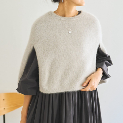 新しい 無地 カジュアル ラウンドネック シンプル ふわふわ ニット