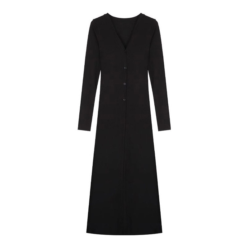 ロング カーディガン カジュアル シンプル 長袖 ワンピース