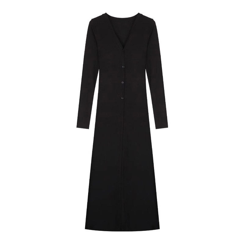 ロング カーディガン カジュアル シンプル 長袖 ワンピース