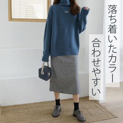 レディース タートルネック カシミヤ セーター