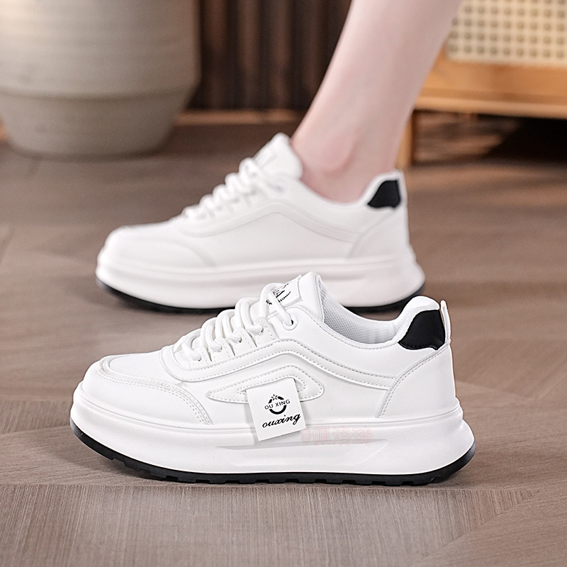 大人っぽく 厚底 幅広 レディース 配色 スニーカー