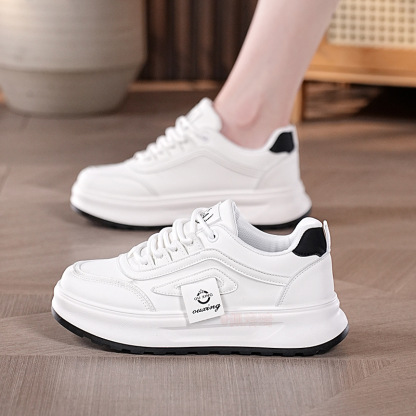 大人っぽく 厚底 幅広 レディース 配色 スニーカー