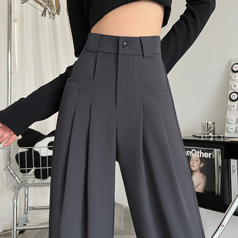 カジュアル レディース ハイウエスト ワイドパンツ
