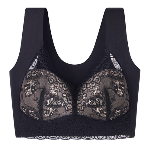 シンプル ノンワイヤー レース ブラジャー