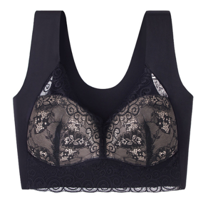 シンプル ノンワイヤー レース ブラジャー