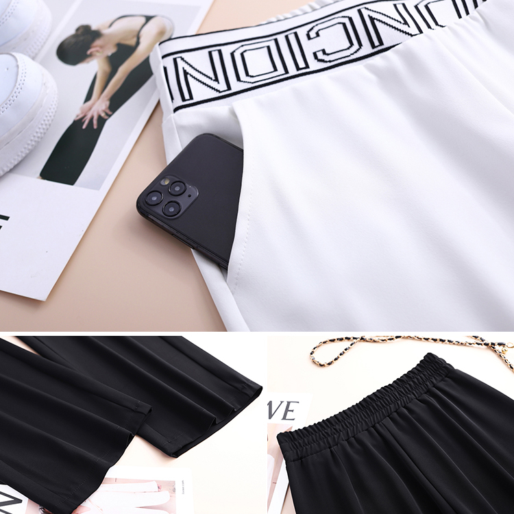 美脚 無地 カジュアル シンプル ワイドパンツ