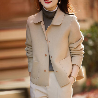 気質満点 無地 ショート丈 カシミヤ コート