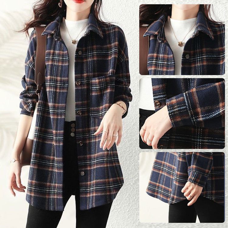 レディース 裹起毛 チェック柄 シャツ