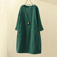 大活躍  シンプル 上質 無地 コーデュロイ ワンピース