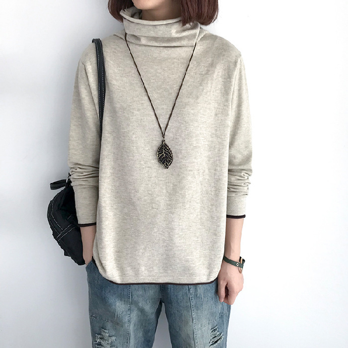 高級感をかもし出す 無地 カジュアル シンプル 長袖 ニット