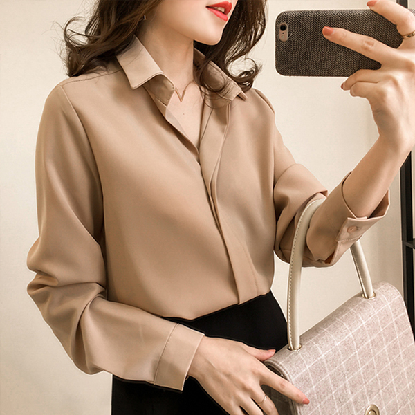 超人気 シンプル シフォン レディース シャツ