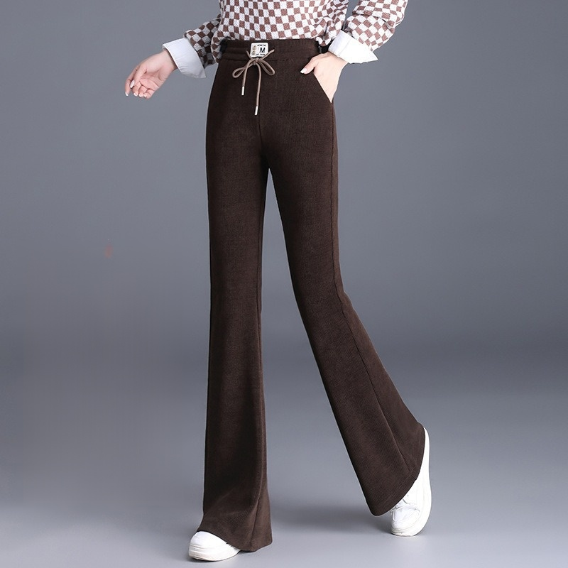 ハイウエスト 無地 カジュアル シンプル ガウチョパンツ