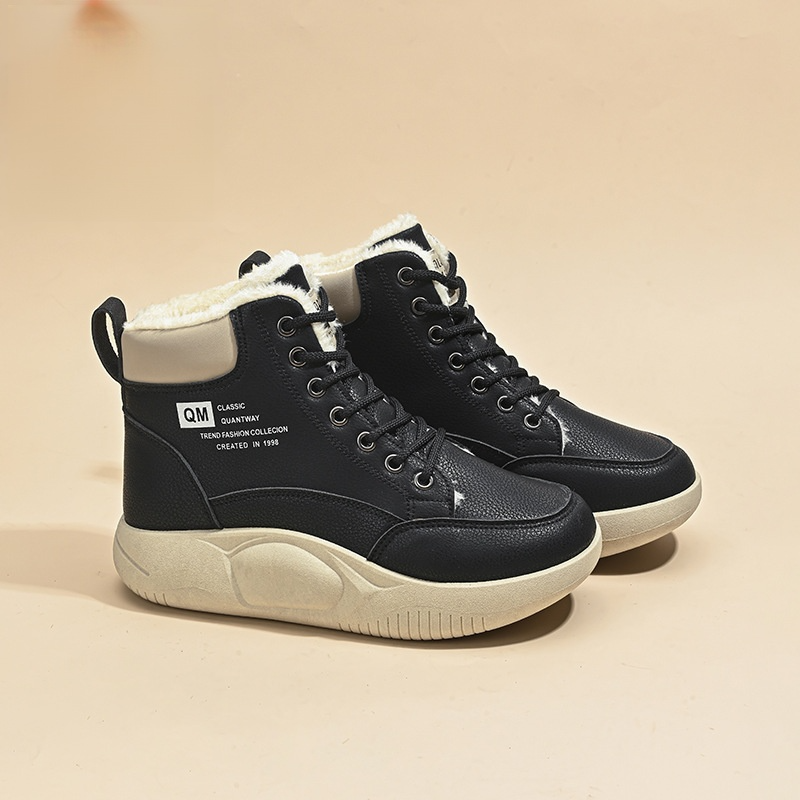 ハイカット 厚底 裏起毛 防寒スノー ブーツ