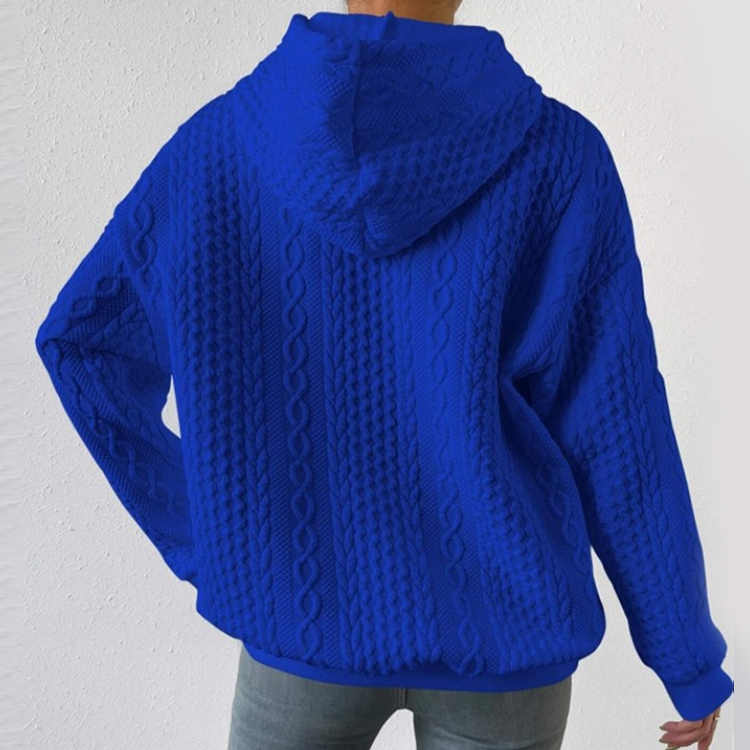 シンプルで百搭性高い フード付き レディース ニット・セーター