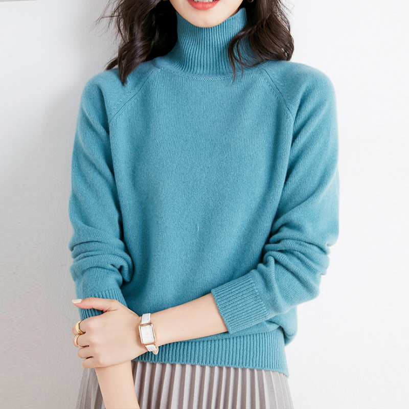 手触り良く 無地 カジュアル シンプル 長袖 レディース ニット