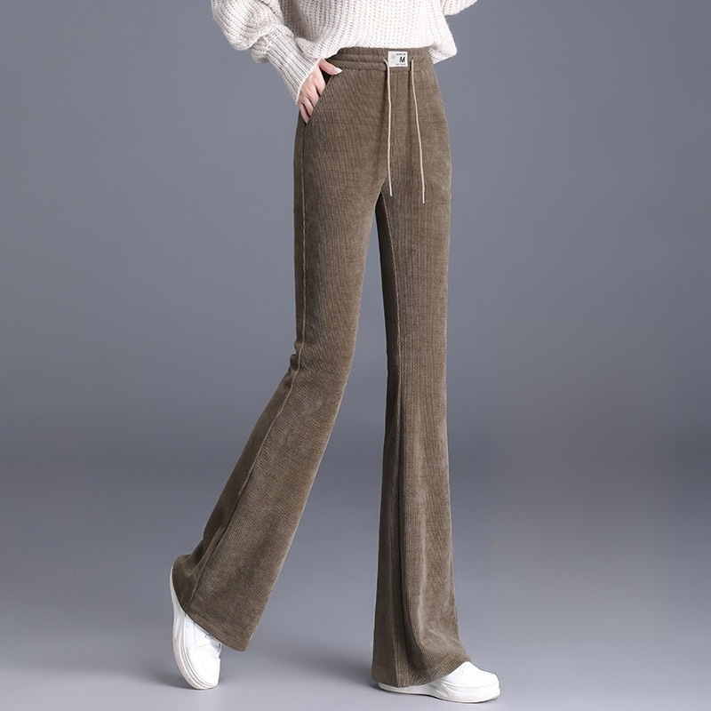 ハイウエスト 無地 カジュアル シンプル ガウチョパンツ