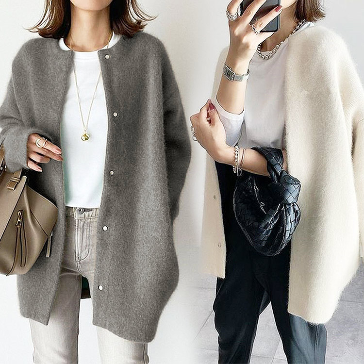 優しい雰囲気 無地 カジュアル シンプル コート