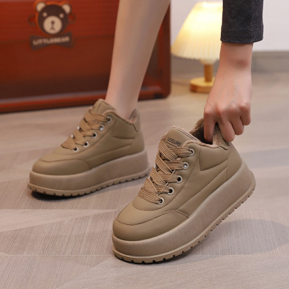 長期着用でも綺麗 秋冬新作 レトロ 無地 ブーツ