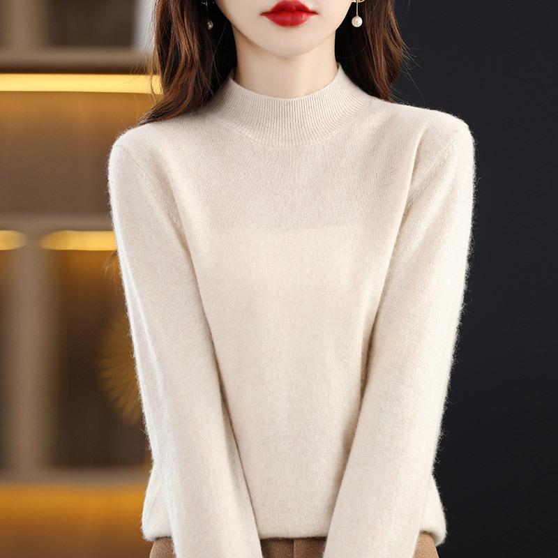 精巧裁ち 無地 カジュアル シンプル 長袖 ニット